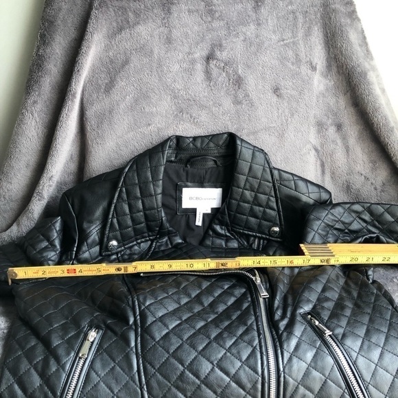 𝅺bcbgeneration‎ Faux Leather Quilted motorcycle Jacket size XL - Picture 5 of 11